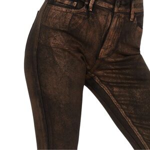 Ella Moss Gold Foil Distressed Jeans Size 30”